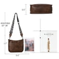 thumbnail image 5 of KL928 Women Leather Crossbody Bag Purses Bucket Bag with Wide Leopard Straps Gifts, 5 of 7