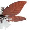 thumbnail image 4 of Prominence Home 50662-35 Grayton Tropical 52-Inch Brushed Nickel Indoor Ceiling Fan, Multi-Arm Lighting with Dark Cherry Hand Carved Wood Blades, 4 of 8