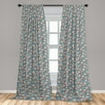 thumbnail image 2 of Botanical Window Curtains, Floral Branches of the Spring Blossoms New Hopes Vintage Artwork, Lightweight Decor 2-Panel Set with Rod Pocket, Pair of - 28"x95", Grey Teal Rose and Umber, by Ambesonne, 2 of 3