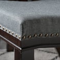 thumbnail image 2 of Noble House Brunet Nailhead 26.15" Fabric Counter Stool, Set of 2, Charcoal, Dark Brown, 2 of 7