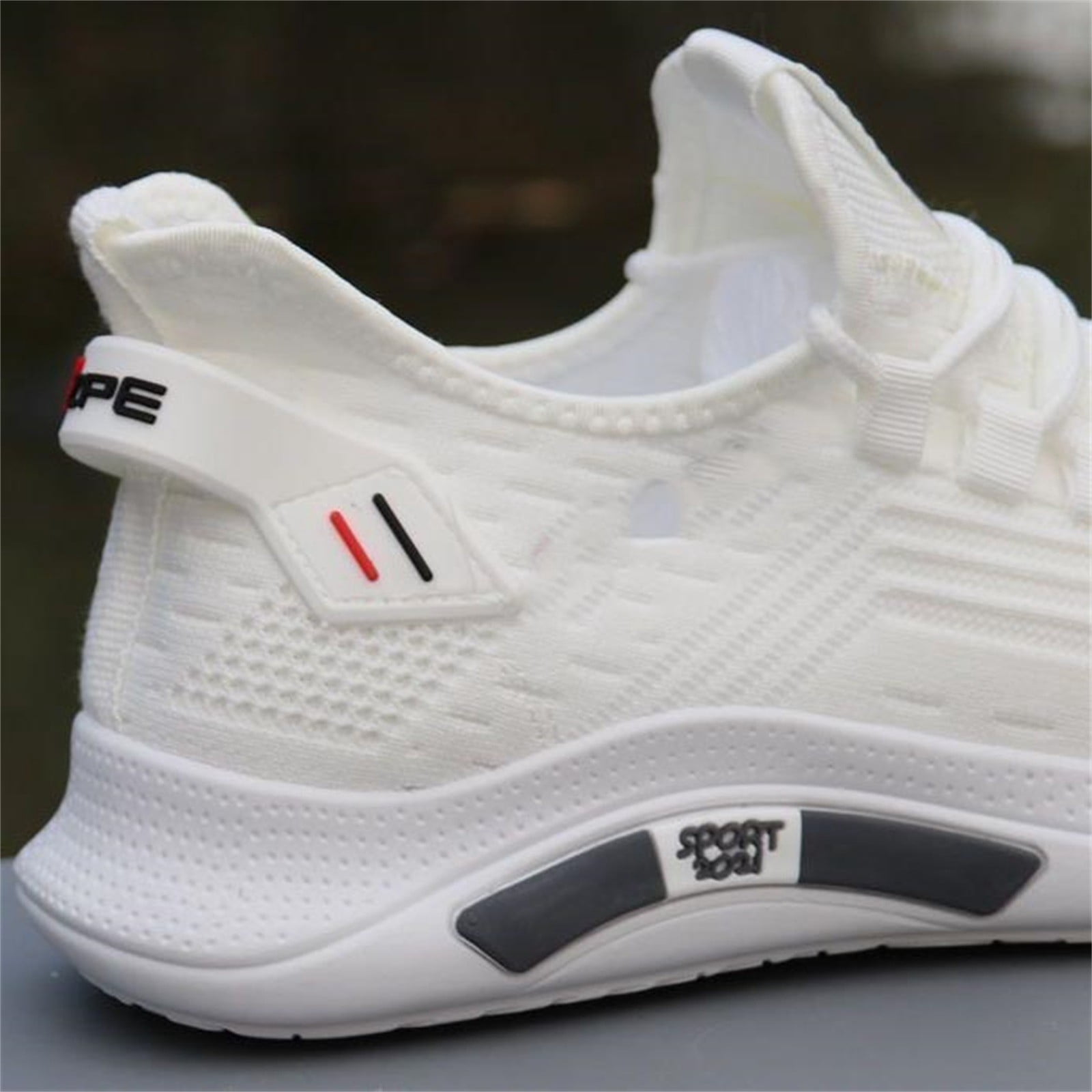 TIREOW Unisex Wide Toe Box Shoes Extra Wide Width Sneakers with Arch Support Air Cushion Road Shoes Light Tennis Gym Workout Training Shoes Walking Running Shoes (8.5, White)