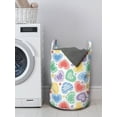 thumbnail image 3 of Love Laundry Bag, Patchwork Style Hearts White Backdrop Dreamy Fantasy Display Romantic Valentines, Hamper Basket with Handles Drawstring Closure for Laundromats, 13" x 19", Multicolor, by Ambesonne, 3 of 4