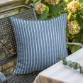 thumbnail image 3 of Throw Pillow Covers 24x24 Inch, Blue Botanical Decorative Pillow Cases for Couch Sofa Bed, Farmhouse Modern Striped Leaf Cotton Linen Square Home Decor Pillowcases with Hidden Zipper, 3 of 9