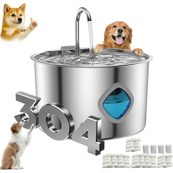 Vetiflow Dog Bowl, Dog Water Fountain, Quad-Purification System with Continuous Circulating Water Flow, Quiet Operation with a Large 3.2-Liter Capacity, Suitable for Dogs/Cats