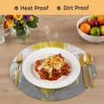 thumbnail image 4 of Yellow Cement Gray Round 13 Inch Placemats Set of 2, Modern Abstract Art Yellow HeatResistant Non Slip Place Mats for Dining Table, Wipeable Braided Kitchen Table Mats for Housewarming, 4 of 9