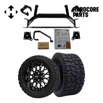 Hardcore Parts 6" Drop Axle Lift Kit for EZGO TXT/PDS (2001.5-2013) Electric Golf Cart with 15" Black 'VENOM' Wheels and 23"x10"-15" GATOR On-Road/Off-Road DOT rated tires