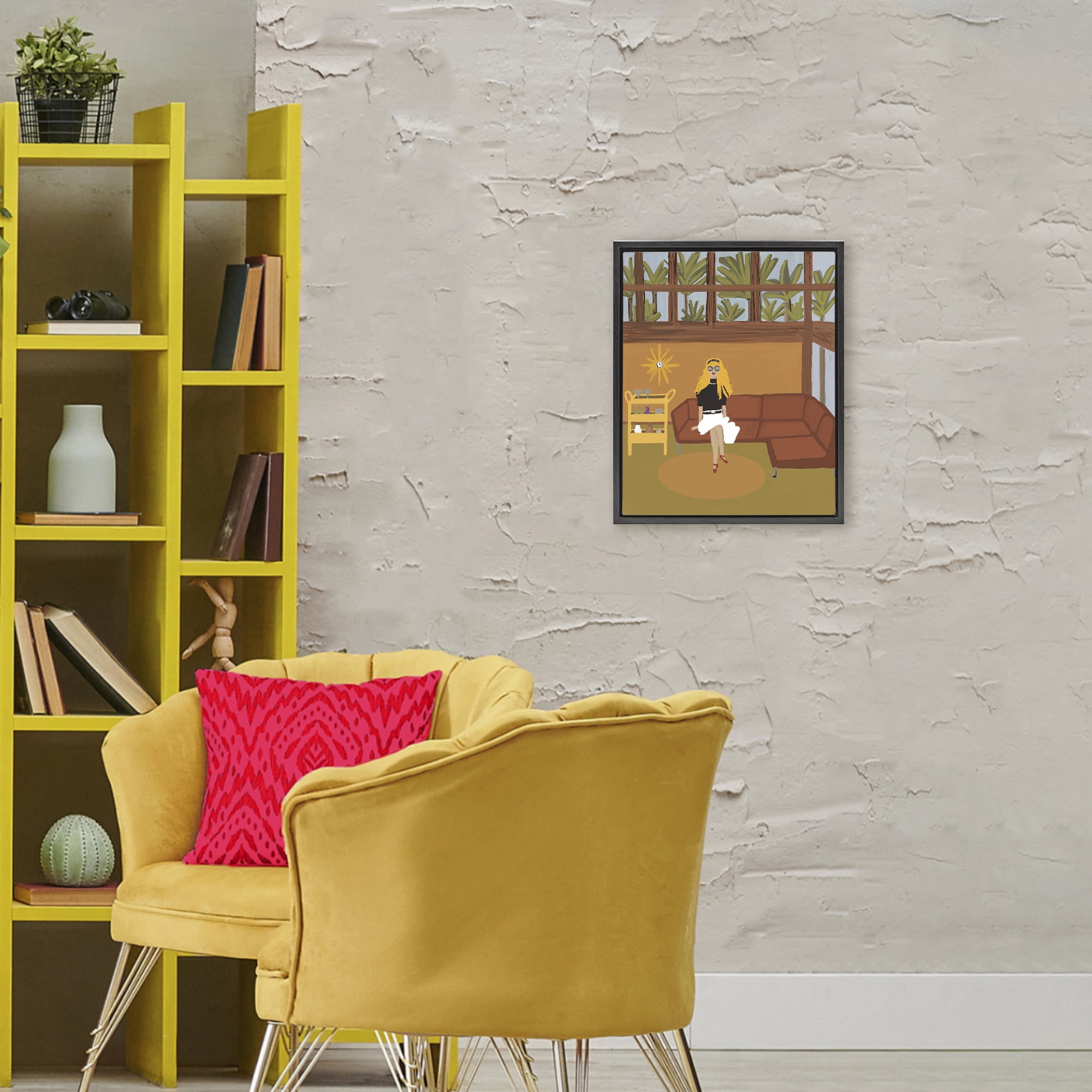 Stupell Industries Living The Girl Life Black Framed Floater Canvas Wall Art, design by Kristal Clifford