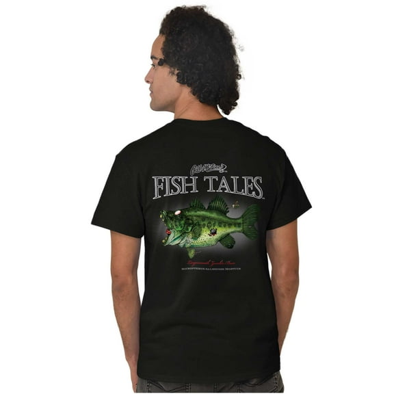 Fish Tales Zombie Bass Fishing Fisher Plus Size Crewneck Graphic Tee Shirt Brisco Brands 4X