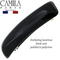 thumbnail image 3 of Camila Paris CP3019 French Hair Barrette Clip for Girls, Black, Rubberized Metal Clasp Strong Hold Grip Hair Clips for Women, No Slip Durable and Styling Girls Hair Accessories, Made in France, 3 of 48
