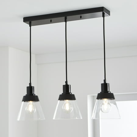 

Better Homes& Gardens 3 Shades Pendant Light Black FinishL ED Light Bulbs Included