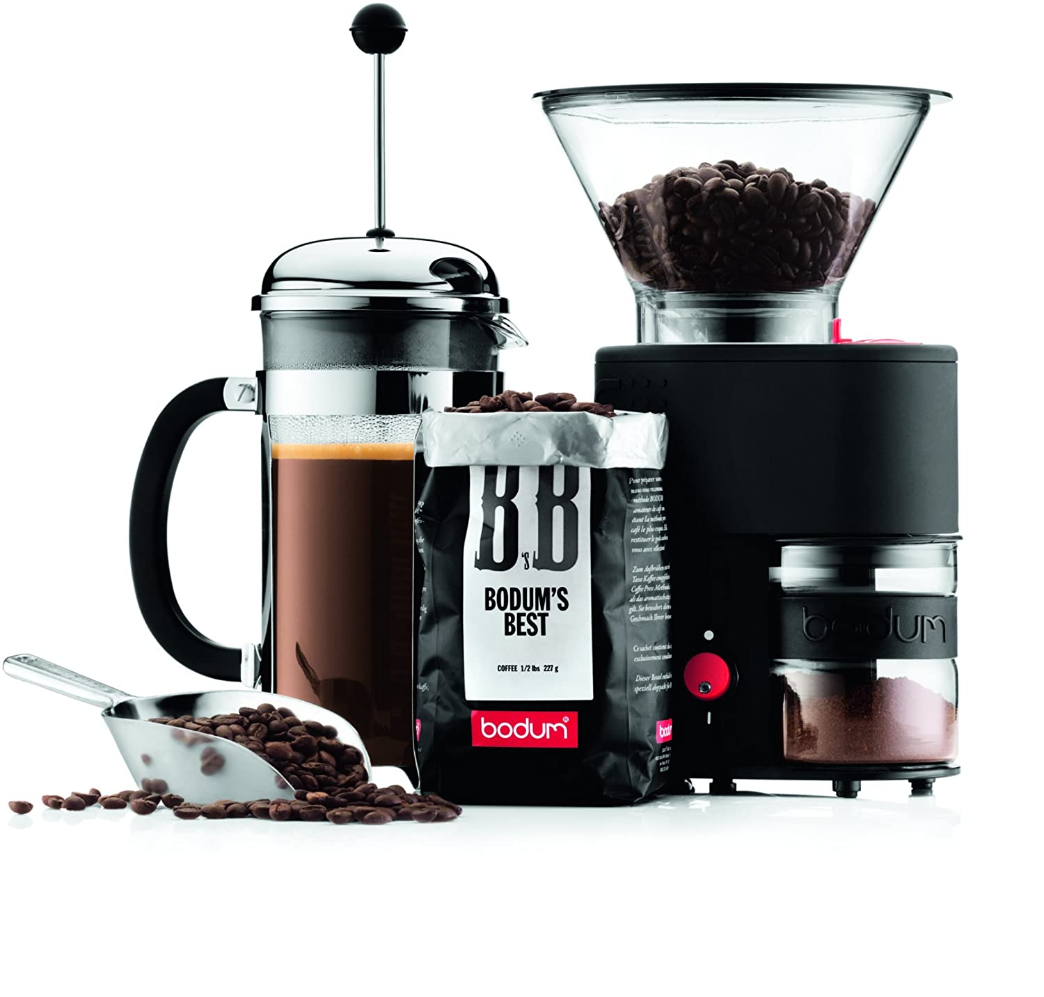 Bistro Burr Coffee Grinder with 12 Settings for Espresso to French Press, Black