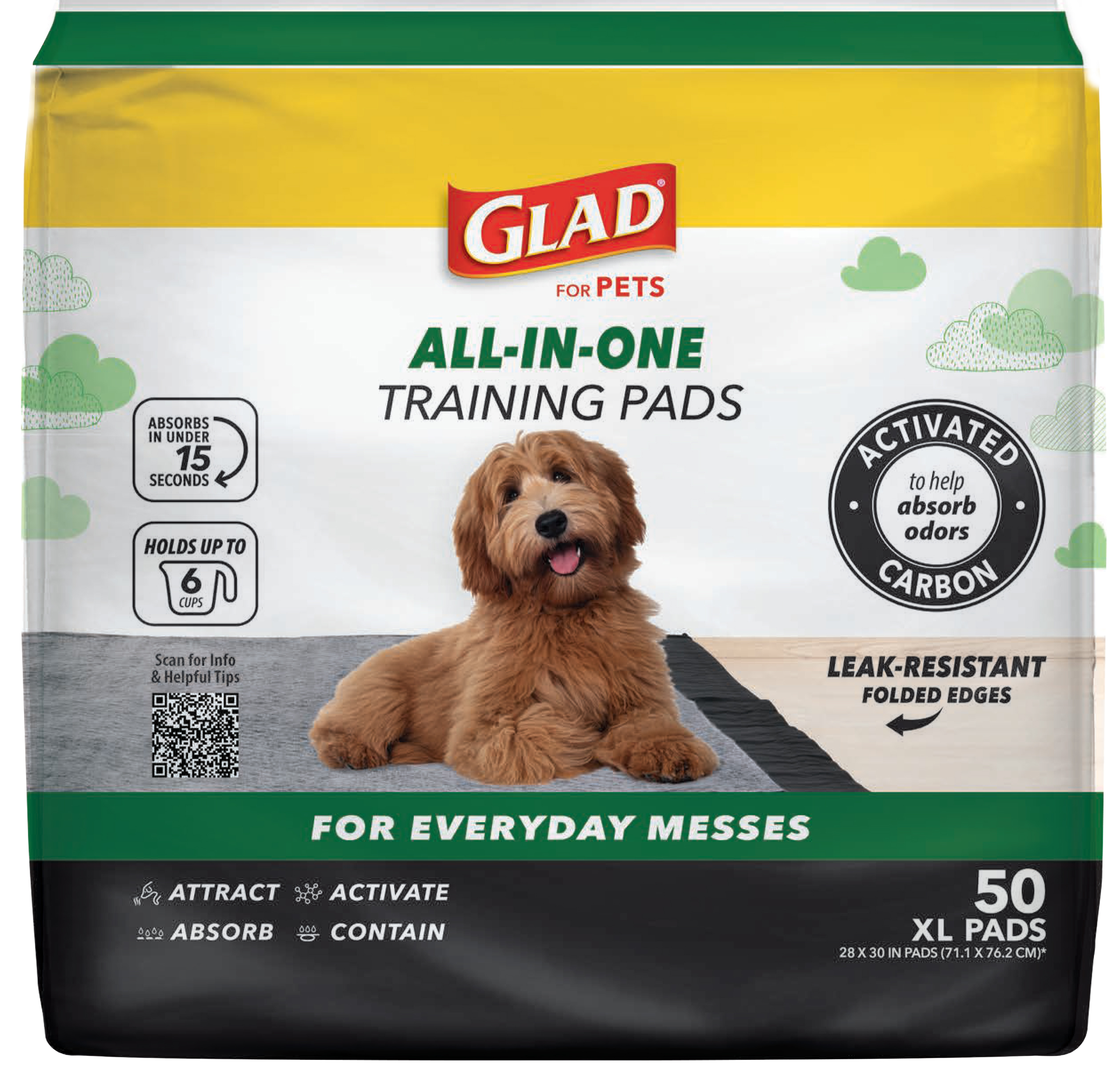 Glad Jumbo Activated Carbon Training Pads for Dogs