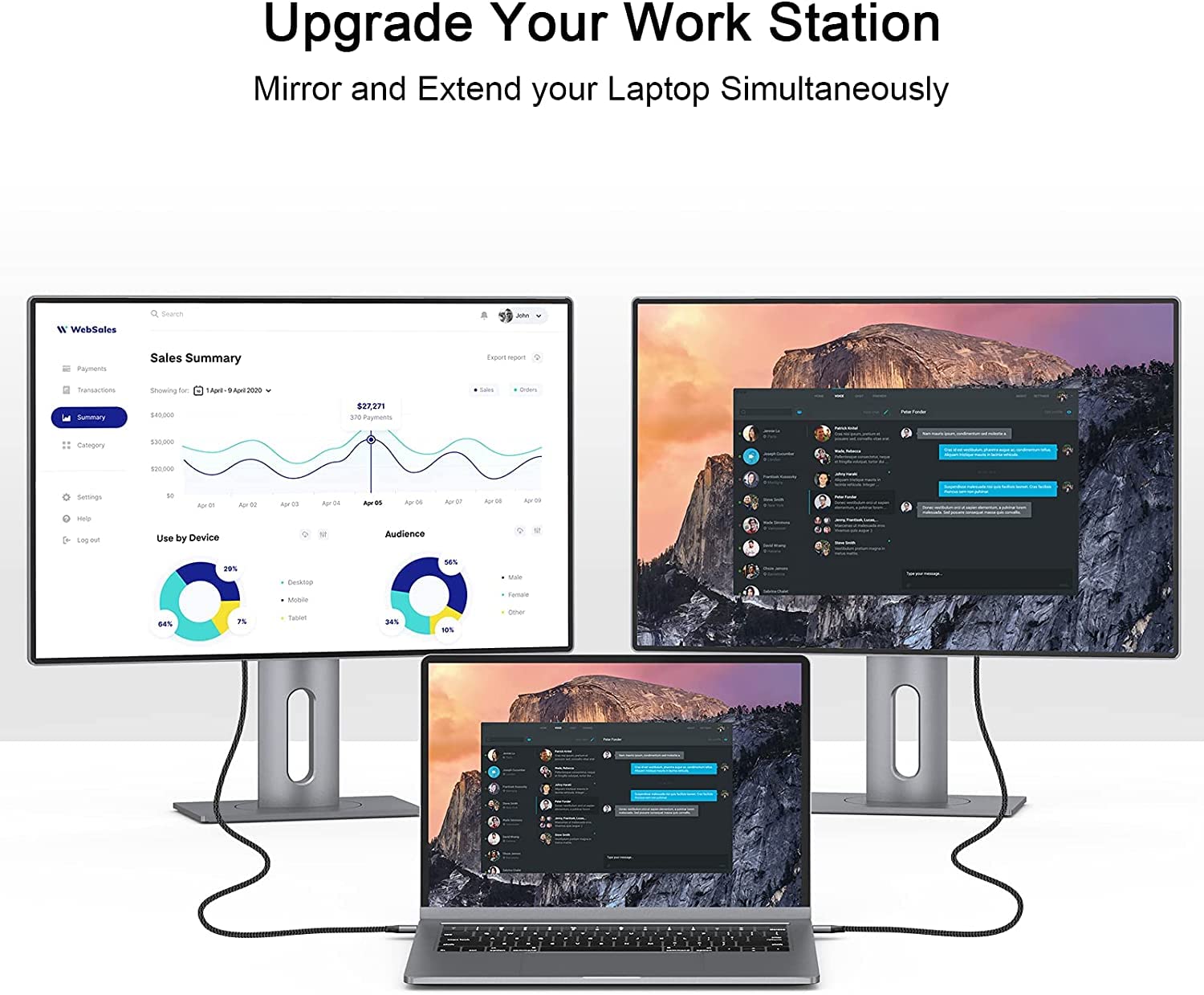 USB C to DisplayPort Cable for Home Office, QGeeM 10ft (4K@60HZ, 2K@165Hz) Thunderbolt 3 to Displayport Cable Compatible with MacBook Pro/Air, Ipad Pro 2020/2018, Surface Book 2, XPS 15/13