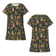 thumbnail image 5 of Salouo Funny Sloths In The Forest Print Short Sleeve Sleepshirt for Womens Comfy Nightgown Scoopneck Cute Nightdress Ruffle -X-Large, 5 of 7
