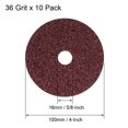 thumbnail image 2 of 4-Inch x 5/8-Inch Aluminum Oxide Resin Fiber Discs, Center Hole 36 Grit Sanding Grinding Discs 10 Pcs, 2 of 4