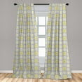 thumbnail image 5 of Ambesonne Pale Grey Curtains, Flowers Swirls, Pair of 28"x95", Mustard Yellow and White, 5 of 5