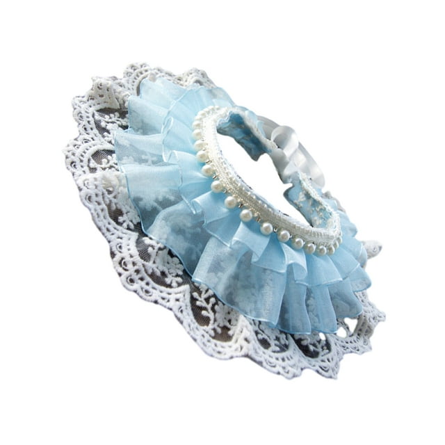 Methold Accesorios para mascotas gato perro lindo encaje para princesas Saliva toalla mascota Bandana disfraz perro babero bufanda babero perro Ropa para mascotas encaje azul, 6-11 gatitos M