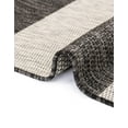 thumbnail image 6 of Unique Loom Outdoor Striped Collection Area Rug - Distressed Stripe (12' Round Charcoal Gray/Ivory), 6 of 6