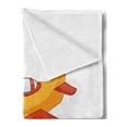 thumbnail image 2 of Airplane Soft Flannel Fleece Blanket, Computer Graphics of a Single Aircraft Silhouette on a Plain Background, Cozy Plush for Indoor and Outdoor Use, 50" x 70", Vermilion Pale Orange, by Ambesonne, 2 of 5