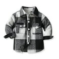 thumbnail image 2 of Godderr Kids Toddler Boys Spring Fall Shirts Coat Baby Newborn Long Sleeve Button Down Plaid Shirts Tops,Size 6 Months-9T, 2 of 8