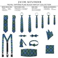 thumbnail image 5 of Jacob Alexander Men's Royal Tartans Plaid Black Watch Self-Tie Bow Tie - Blue Green, 5 of 5