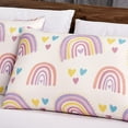 thumbnail image 2 of Chezmoi Collection 3-Piece Kids Multi-Color Cute Rainbow Love Hearts Microfiber Comforter Set, Twin, 2 of 9
