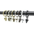 thumbnail image 4 of Urbanest 1" Metal Curtain Rings With Clips and Eyelets, Antique Brass, Set of 10, 4 of 6