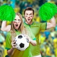 thumbnail image 5 of 15Pcs Cheerleader Pom Poms Sports Dance Cheer Pompoms with Handles for Sports Rooters Spirit Cheering Ball Dance Fancy Dress Night Party(Green), 5 of 6