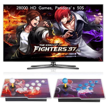 [28000 Game in 1] 50S Pandora Box Retro Games Arcade Game Console with Two Separate Host for PC & Projector & TV 3D Games 1-4 Players Category Favorite List Save/Search/Hide/Pause/Delete Game