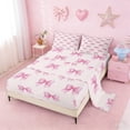 thumbnail image 2 of Erosebridal Dreamy Princess Bowknot Full Size Sheets,Cute Pink Bowknot Bed Sheets For Bowknot Lovers 4pcs, 2 of 6