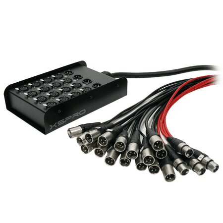 Audio Snake 4 Returns - XSPRO 16 X 4 Channel 50' Pro Audio Low Profile Stage Box Snake Cable 16x4x50