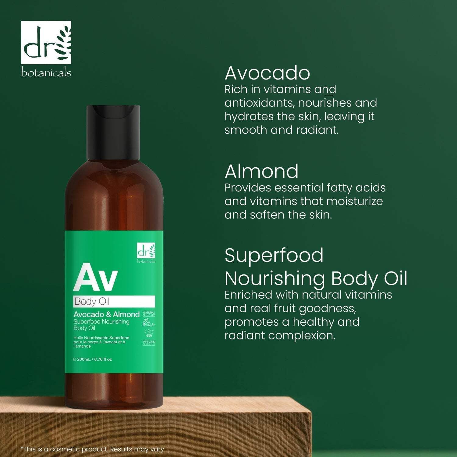 Doctor Botanicals - Abdominal Body Oil Avocado Almond - 1 Each-6.76 Fluid Ounces
