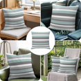 thumbnail image 6 of Blue-Gray Stripes Throw Pillow Cover Cotton Linen Cushion Cover Throw Pillow Case with Invisible Zipper for Couch Sofa Bed Chair Car 26x26 Inch, 6 of 9