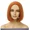 Dark Orange, variant on RightOn 10 Inches Dark Orange Bob Wig With Middle Part Bangs Wig for Women Girls Daily Use