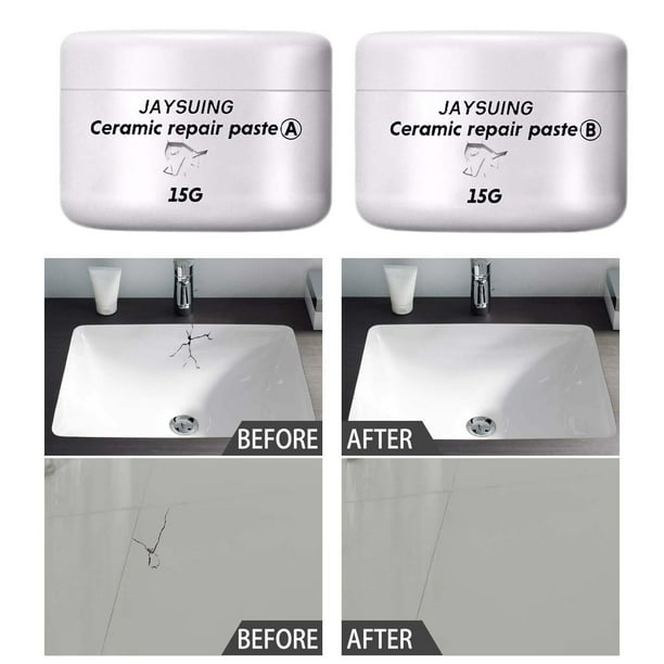 2 uds de reparación de azulejos pasta de reparación de cerámica lechada multiusos pasta de reparación de suelo de mármol para bandeja de ducha 4 cm x 27 cm perfecl Pasta reparadora de azulejos