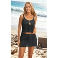 thumbnail image 3 of Womens Crochet 2 Piece Sets Y2k Hollow Out Knitted Tank Top Mini Skirt Set Summer Beach Coverup Outfits Black XL, 3 of 8