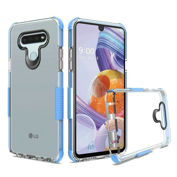 GSA Side Spine Bumper Case For LG Stylo 6 - Clear/Blue