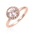 thumbnail image 4 of White Topaz Halo Engagement Ring in Rose Gold, 4 of 10