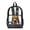 Black Leopard Print Highland Cow Pattern, variant on Vibrant Floral and Heart Confetti Clear Backpack with Large Capacity Wide Shoulder Straps Clear Bag, Transparent 17 Inch Shoulder Bag for Stadium School