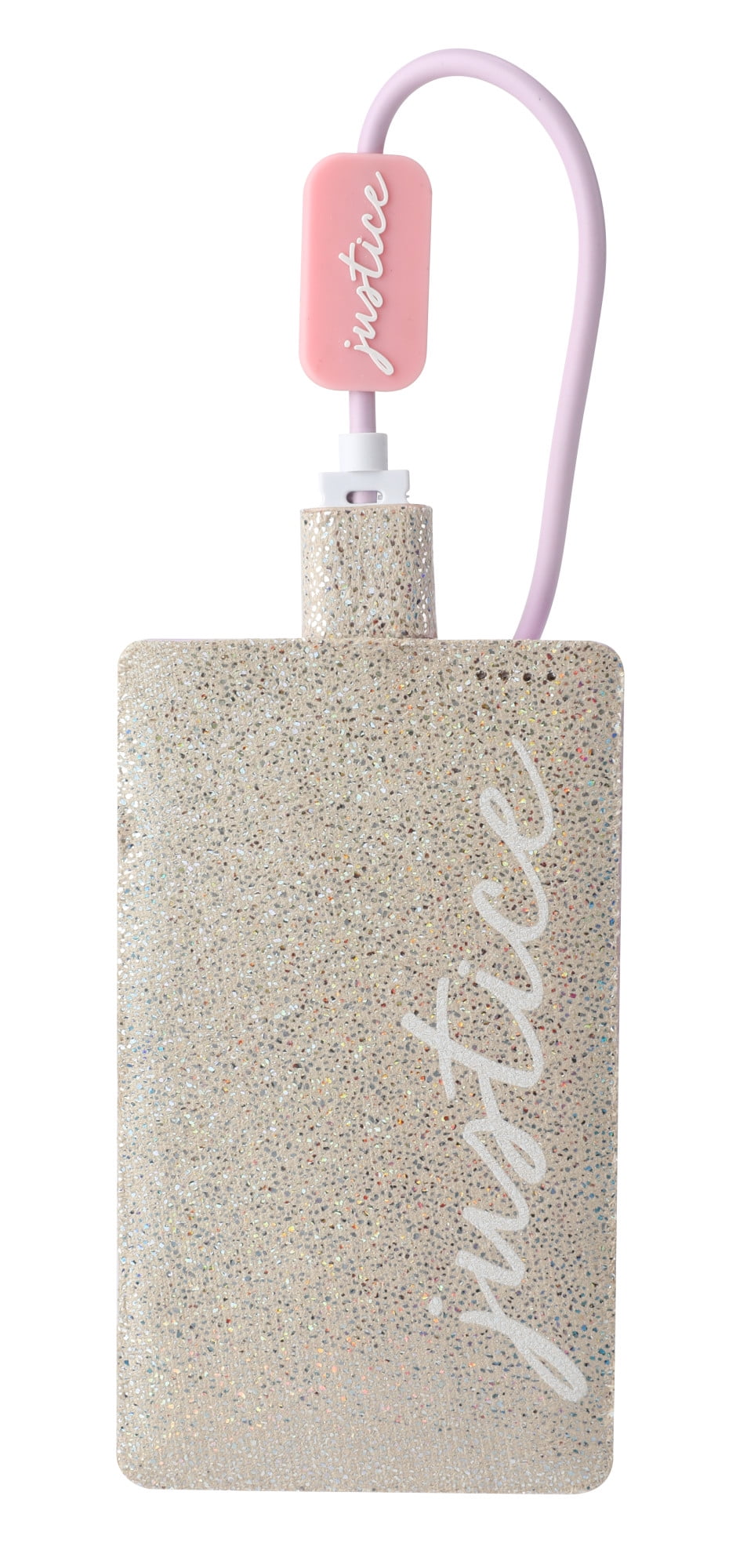 Justice Slim Portable Lightweight Power Bank 4000mAh Works With iPhone and  Android Gold Glitter - Walmart.com