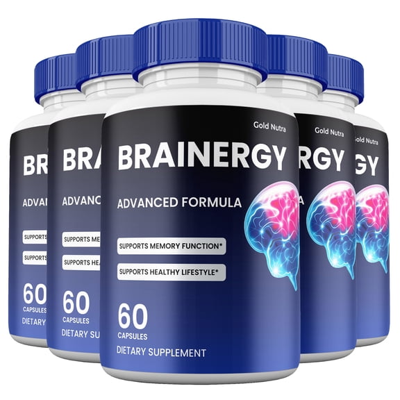 Brainergy Capsules, Advanced Maximum Strength Pills All Natural Cognitive Supplement, Brain ergy  for Men and Women (5 Pack)