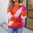 thumbnail image 1 of MKLEKYY Clips de Pull pour Femmes Manches Longues Décontractées Pull Col Rond Tricoté Côtelé Surdimensionné Automne Hiver Hauts de Pull, 1 of 1