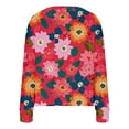 thumbnail image 2 of WRKEKC Snug Floral Sherpa Cardigan V-Neck Open Front Transitional Layer Soft-Touch Comfort Plus Sizes Multicolor XL, 2 of 2