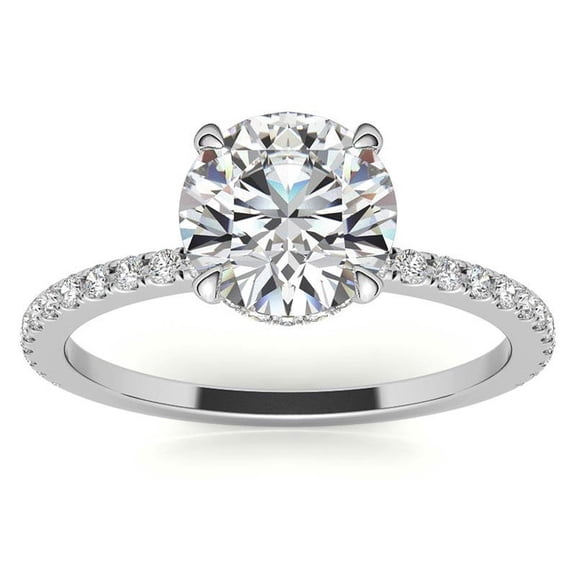 Auory Elegant Moissanite Simple Solitaire Ring for Women