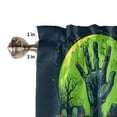 thumbnail image 7 of Halloween Valances for Windows Spooky Zombie Hand Window Curtain Rod Pocket Tombstones Creepy Cemetery Holiday Window Treatment Decor Valances for Kitchen Living Room Bedroom 42x12in, 7 of 7