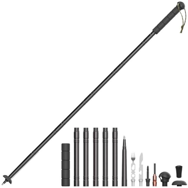 Alpenstocks en Aluminium Anti-Choc, Poteaux de Randonnée avec Accessoires, Bâtons de Marche