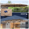 thumbnail image 4 of Outsunny 174" Double-Sided Sun Umbrella Parasol Patio Sun Shade, Khaki, 4 of 10