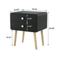 thumbnail image 2 of hirigin Double Drawers Night Table, Wooden Bedsides Storage Side Cabinet, 2 of 9