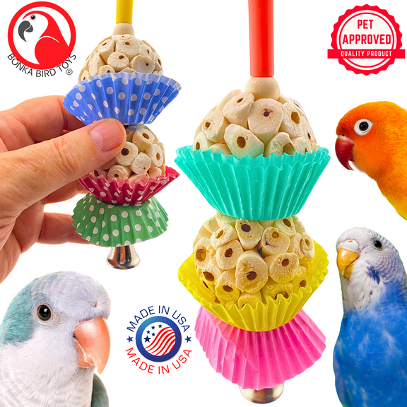 Bonka Bird Toys 2365 Two Mini Cake Natural Small Medium Bird Toy