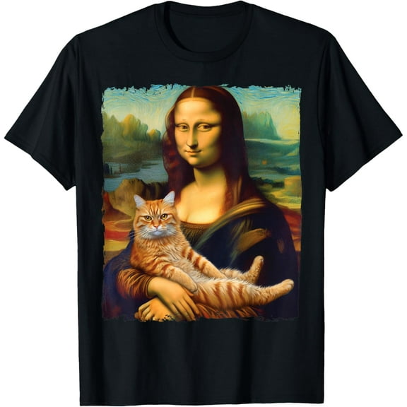 Mona Lisa Kitty T-Shirt for Cat Lovers Tee